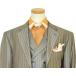 Extrema Metallic Grey With Silver Grey / Apricot Pinstripes Super 140's Wool Vested Suit HA00205 / HA00163